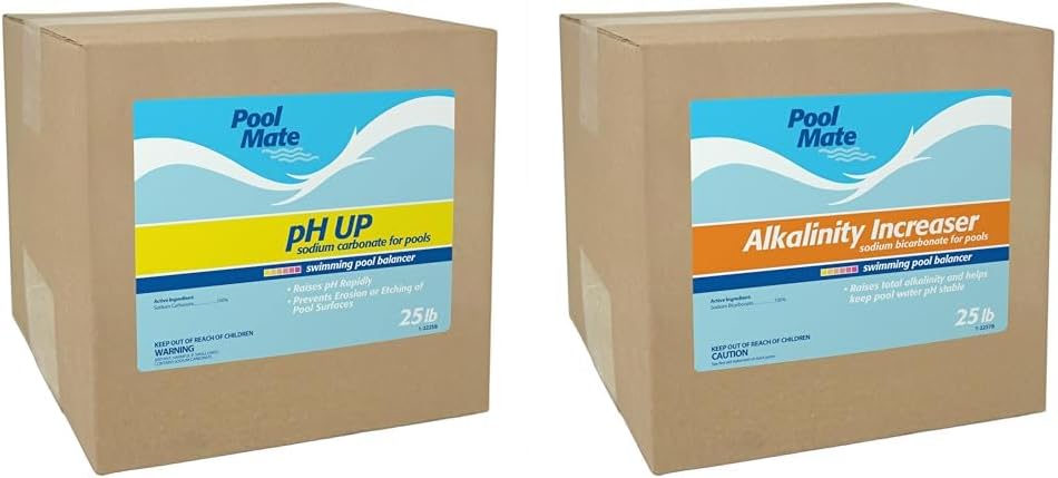 Pool Mate pH Up & Alkalinity Increaser for Pools, 25-Pound Bundles