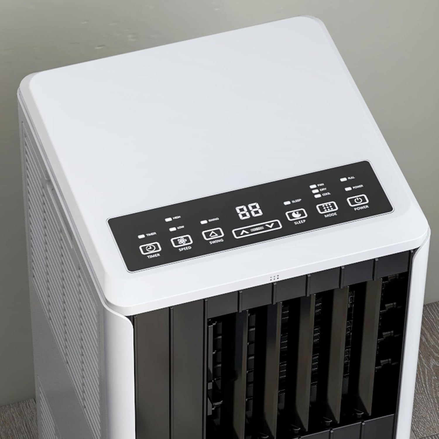 8,000 BTU Portable Air Conditioner for Rooms Up to 350 Sq.Ft - 3-In-1 Quiet Floor Standing AC Unit with Fan/Dehumidifier - Remote & LED Touch Control, Sleep Mode, 24H Timer, Black