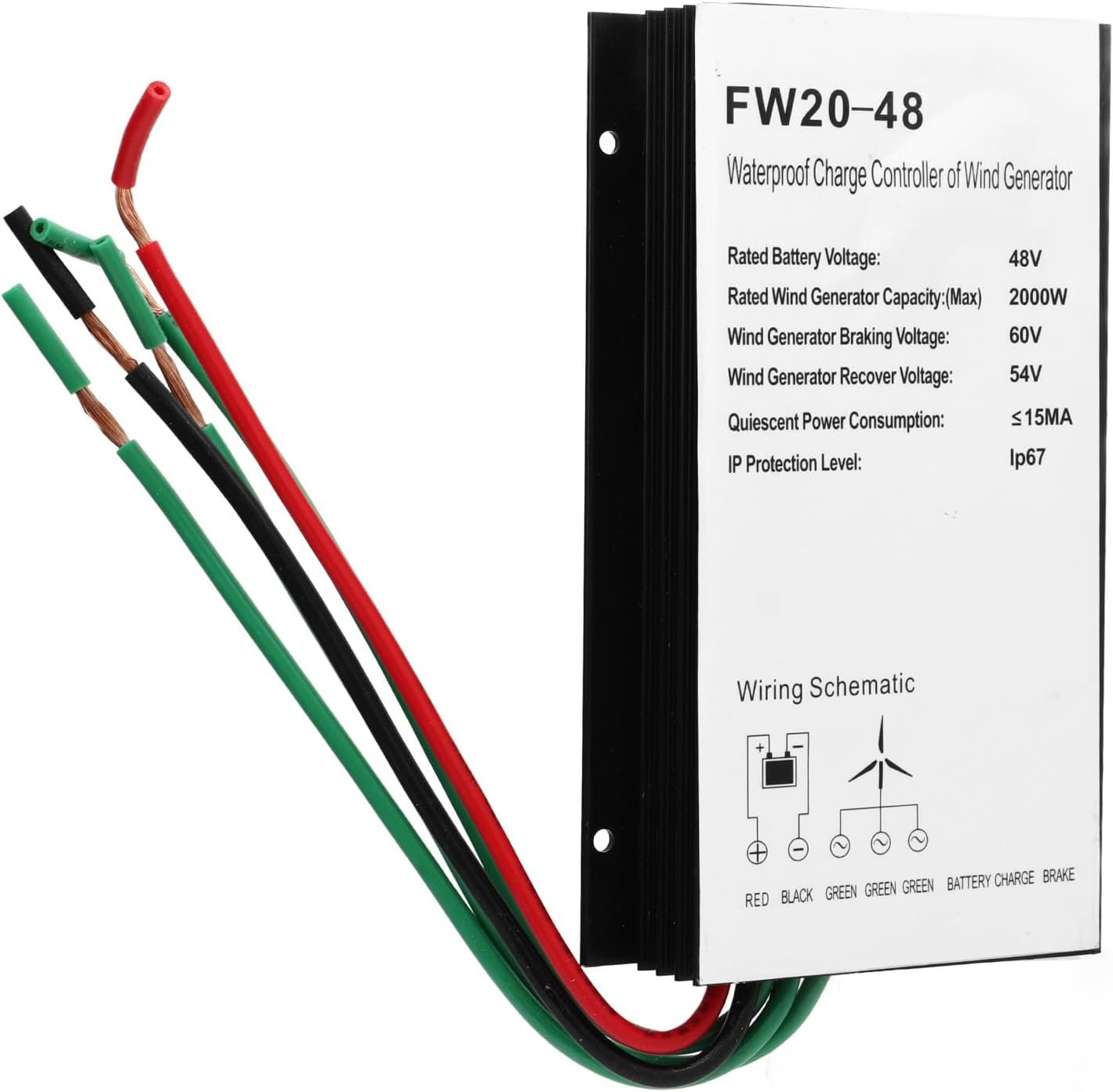 48V 2000W Wind Controller Wind Controller Aluminum Alloy Efficient Charging Multi for Harsh Environments
