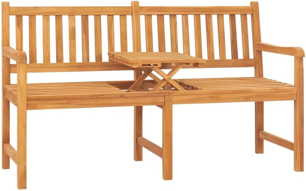 3-Seater Patio Bench with Table 59.1