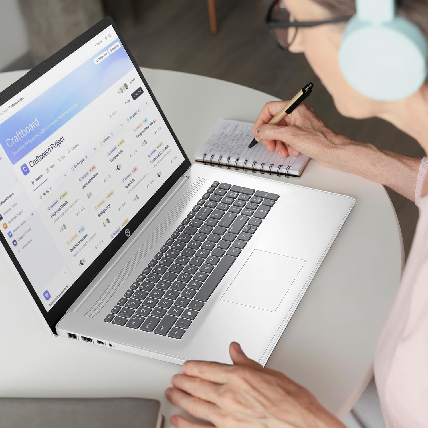 HP 17 Laptop, 17.3'' Touchscreen Display, Intel Quad-Core N200 Processor, 16GB RAM, 512GB SSD+128GB SSD, Webcam, Number Keypad, Windows 11 Home, Fatcayes Accessory, Warm Gold (Renewed)