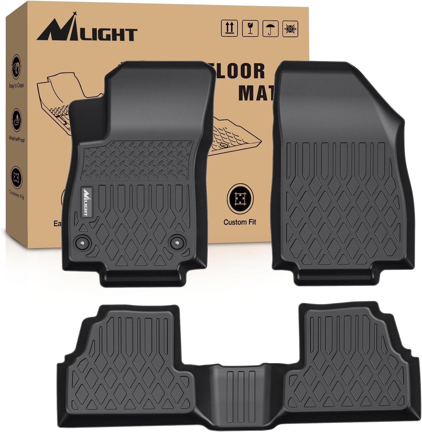 Nilight TPE Floor Mats for 2014 2015 2016 2017 2018 2019 2020 2021 2022 2023 Chevy Trax/2013-2023 Buick Encore,All Weather Custom Fit Heavy Duty Floor Liners
