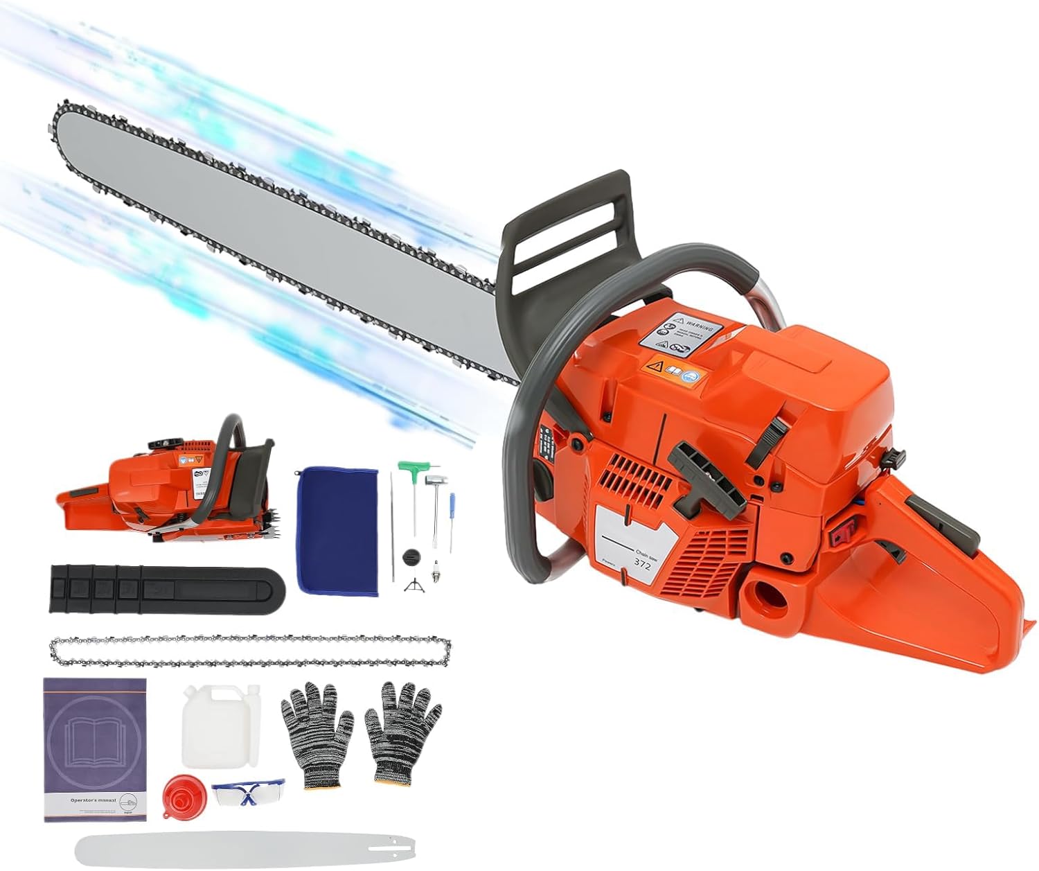 28In Gas Chainsaw, 71CC 2 Stroke Gas Powered Chainsaw, 10000Rpm High Speed Handheld Cordless Petrol Chain Saw, for Garden Pruning, Forest Logging, Chopping Wood
