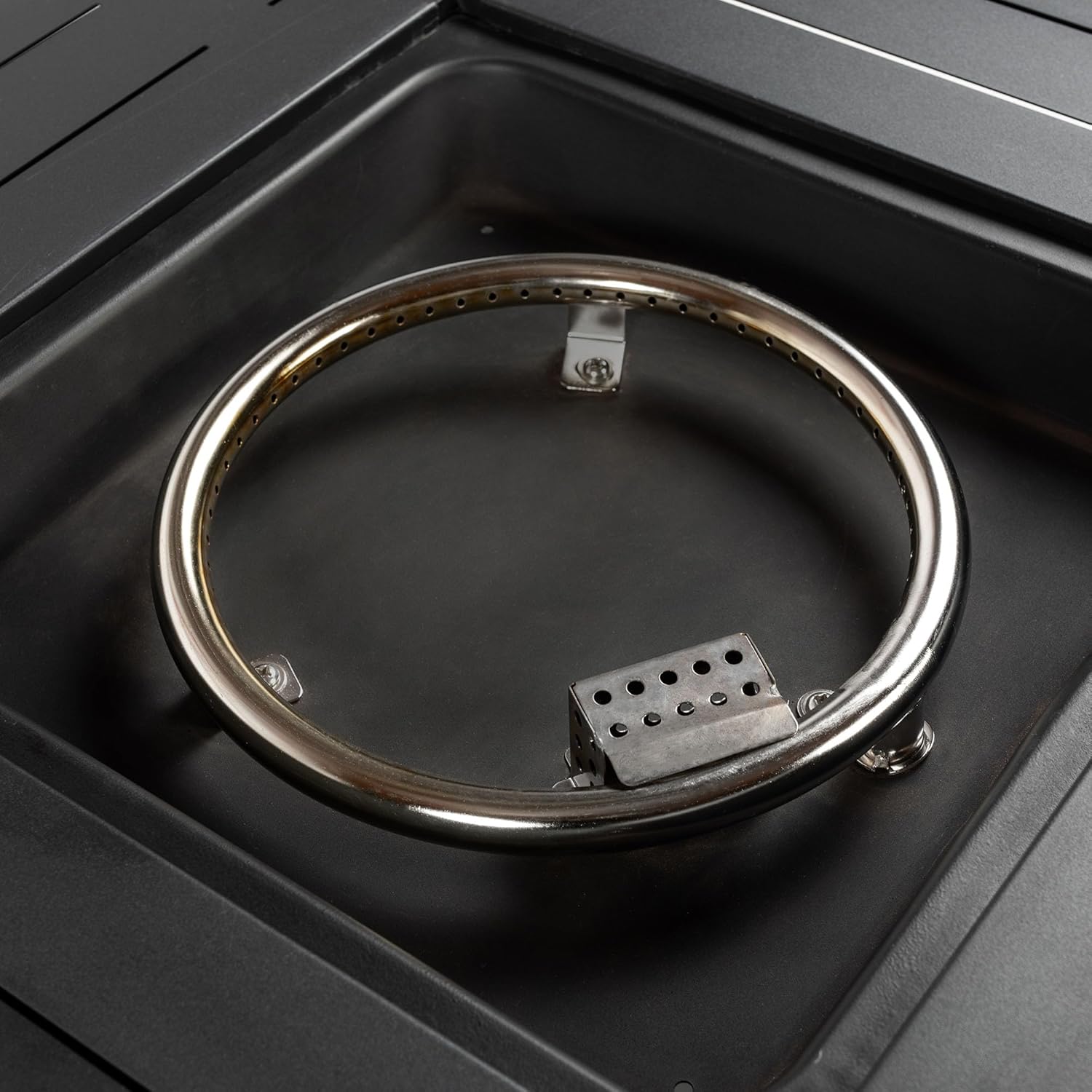 28-Inch Propane Fire Pit Table, 40000 BTU Square Outdoor Gas Fire Table with PE Wicker Body, Steel Top, Stainless Burner, ETL Approved, Flame Control, Lid & Lava Rocks Included, for Garden, Yard