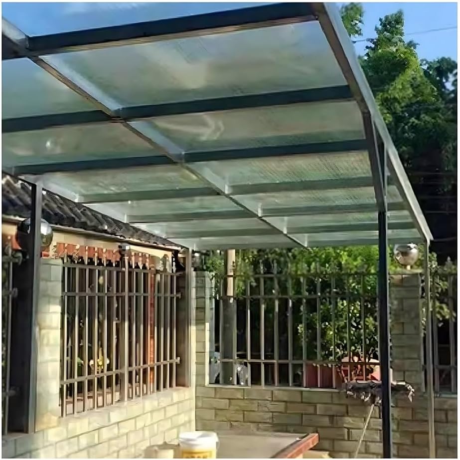 Rygcrud Polycarbonate Pergola Cover Roofing Sheet, Sunroom Daylighting Plate Rainproof Cover Roofing Canopies Replacement Panel, Easy to Cut(47.2