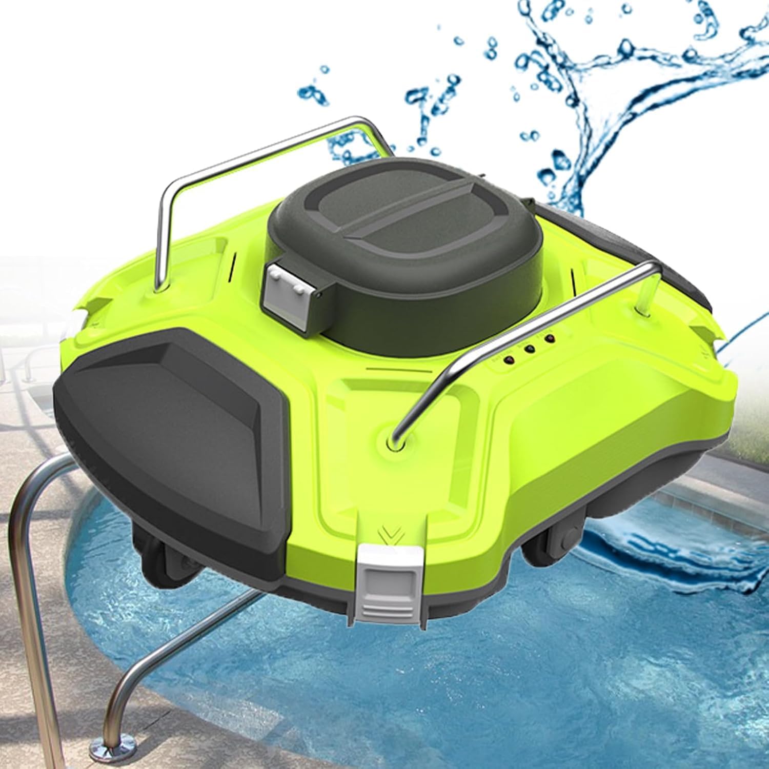 CAJUCA Cordless Pool Vacuum, Automatic Pool Vacuum 120Mins Running Time, Robotic Pool Cleaner with Dual Filters, 2.5H Fast Charging