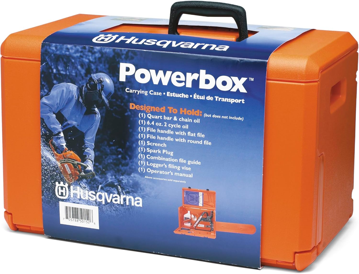 Husqvarna Powerbox Chainsaw Carrying Case Compatible with 455 Rancher, 460, 372XP and 575XP, Chainsaw Case for Accessories, Filing Equipment and Oil, 100000107