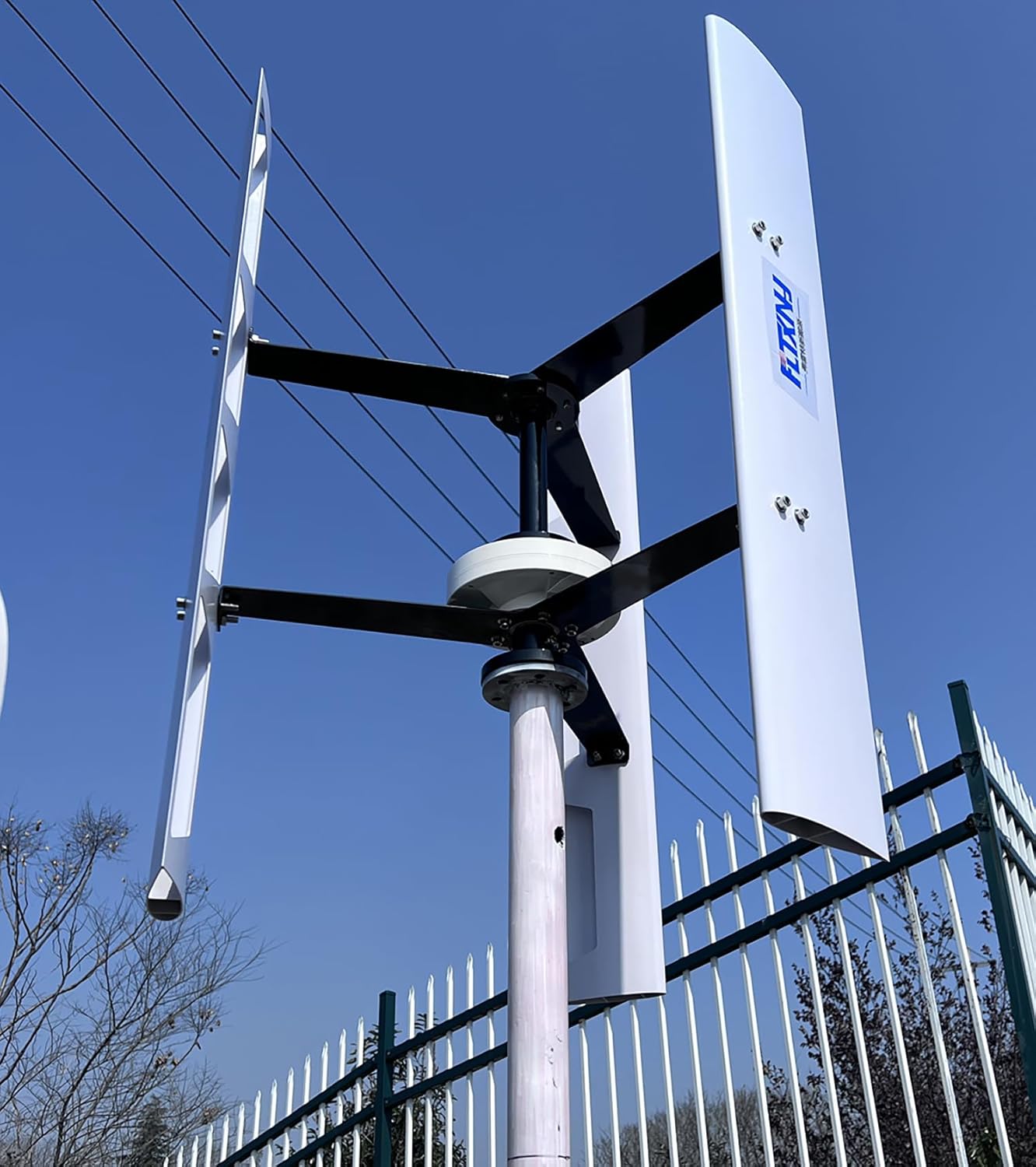 800W 48V Wind Turbine Generator VAWT 3 Blades Vertical Axis Wind Turbine Kit Wind Power Generator with MPPT Charge Controller Off Grid System to Charge 48V Battery