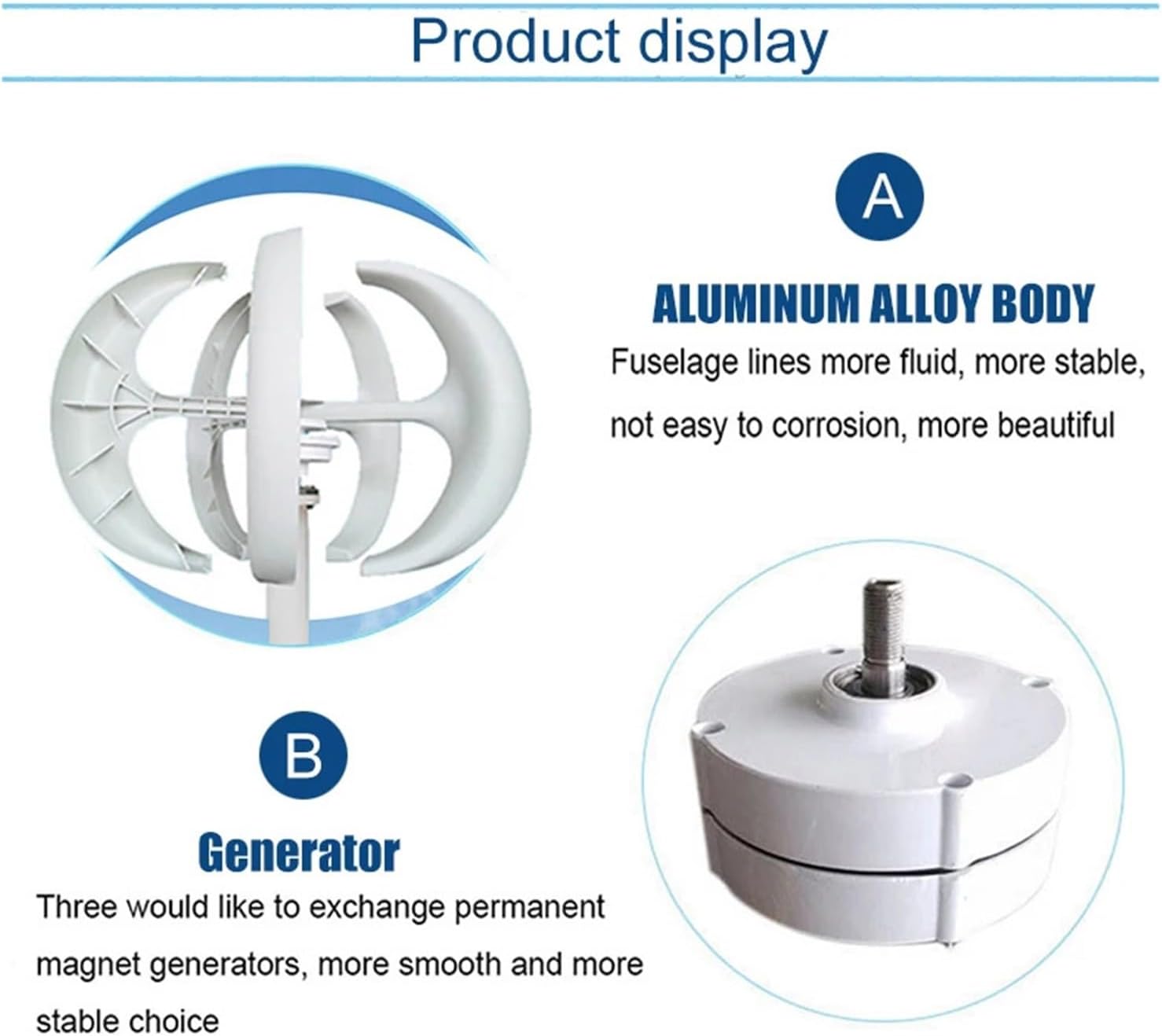 3000W Vertical Wind Turbine 12V 24V 48V Small Windmill Household Farm with Controller Wind Power Generator for Marine Low Starting Speed for Home(White,MPPT Control_24V)