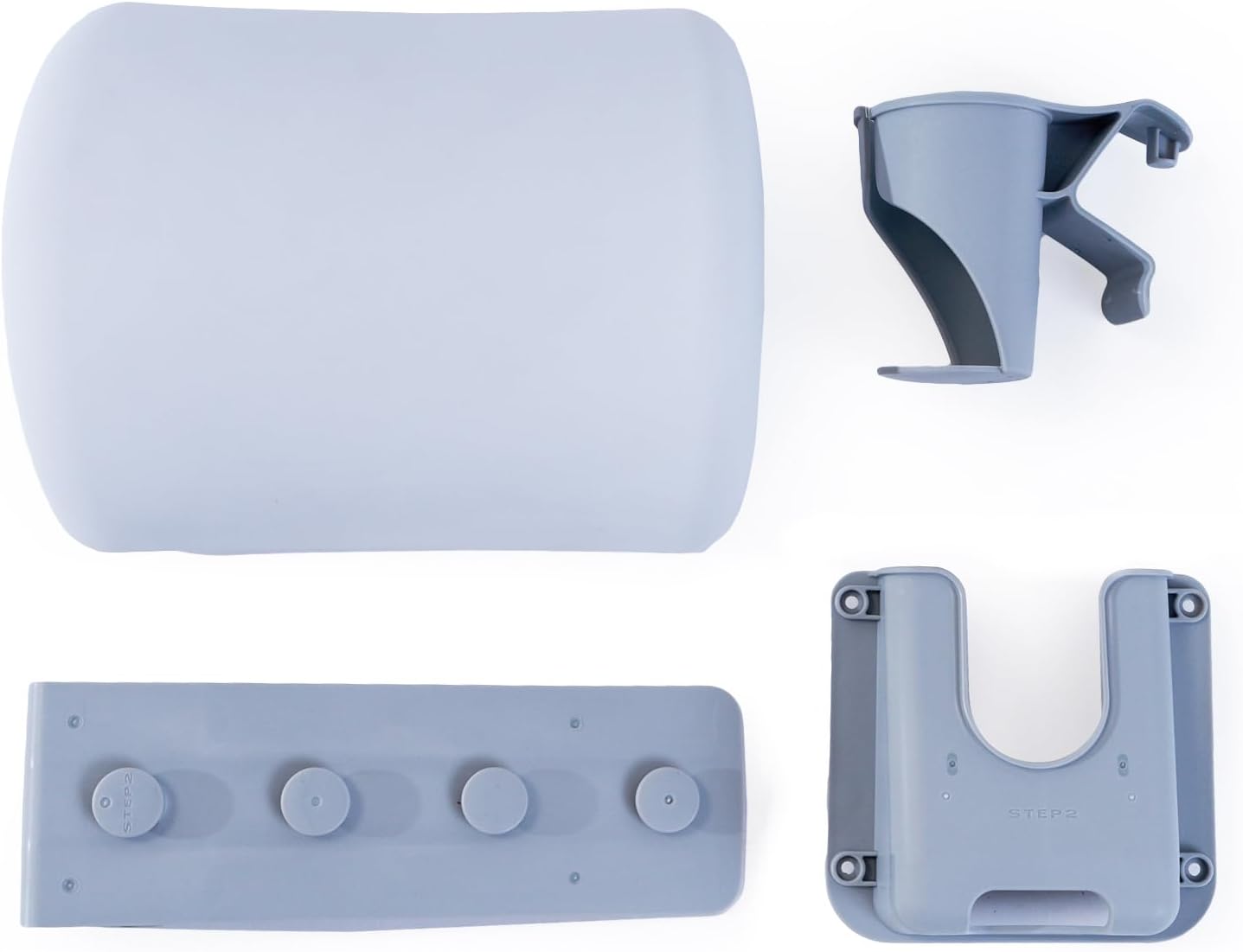 Step2 Mondello Pool Accessories Set – Compatible with Mondello Lounger and Mondello Chair Waterproof Pool & Patio Furniture - Lounger Pillow, Adaptable Cup Holder, and Phone Holder, Gray