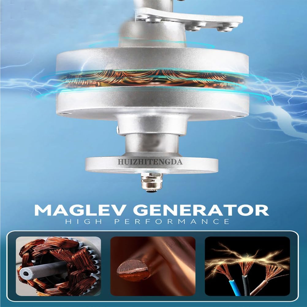 3 Blades Home Small Vertical Wind Turbine,2000W 12V 24V 48V 220V for Home/RV/Boat/Streetlight, Low Wind Start (3M/S)