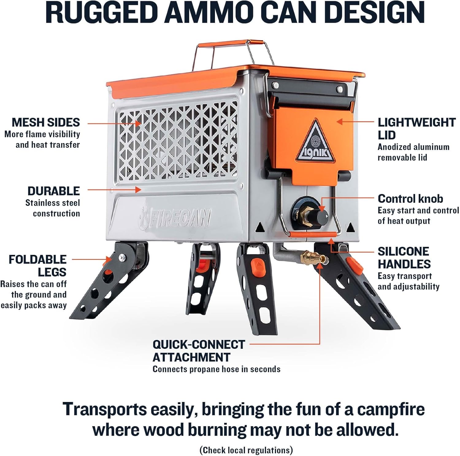 Ignik Firecan Elite + Gas Growler Deluxe 5lb