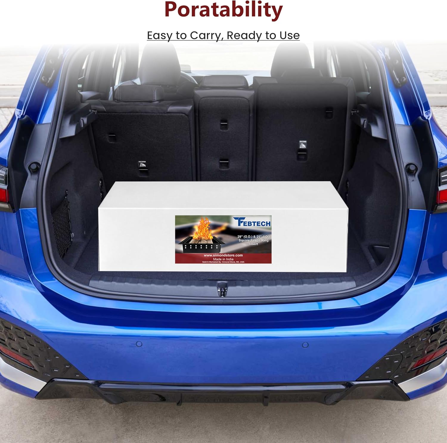 FEBTECH Smokeless Fire Pit Insert Square- 29