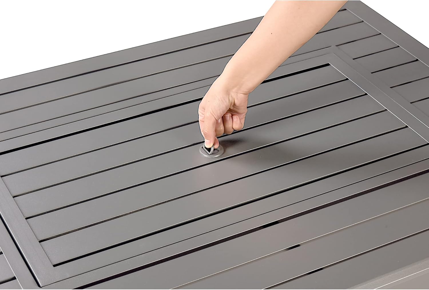 Rectangular 46 in. x 31 in. Aluminum Propane Fire Pit Table, Glass Beads, Two Covers, Lid, 57,000 BTUs in Grey Finish