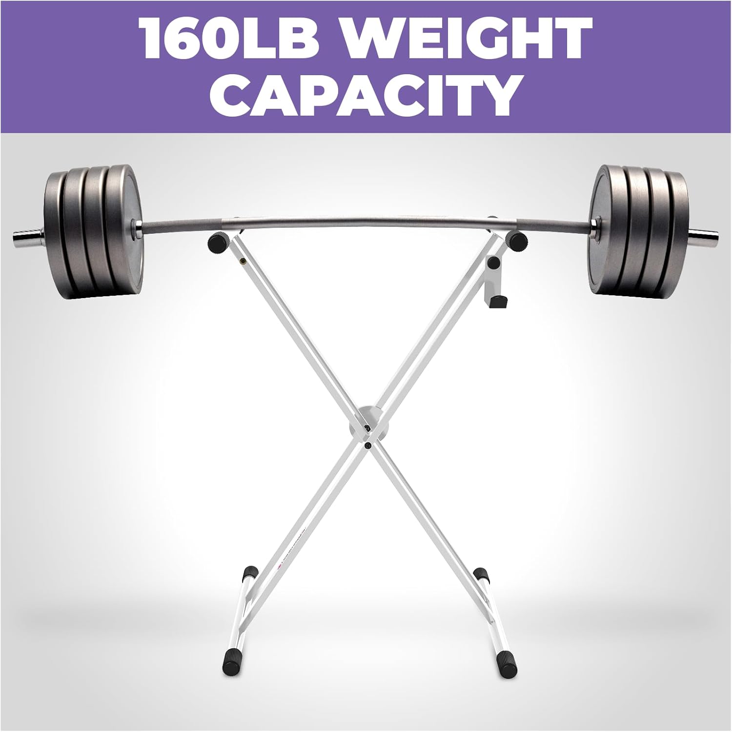 Liquid Stands Piano Keyboard Stand - X Style Adjustable and Portable Heavy Duty Music Stand for Kids and Adults - Fits 54 61 88 Key Electric Pianos - Double Braced Foldable Digital Piano Table Frame (White X-Style)