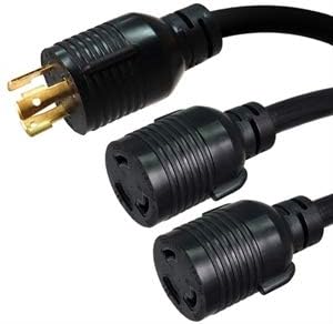 IronBox Electric - NEMA L6-30P to 2X L6-30R Y Splitter Cord - Rated for 30A, 250V with 10/3 SJT Cable, Male-to-Female Multi-Plug Adapter - UL Listed - Ideal for Generators & Power Equipments (12 Foot)