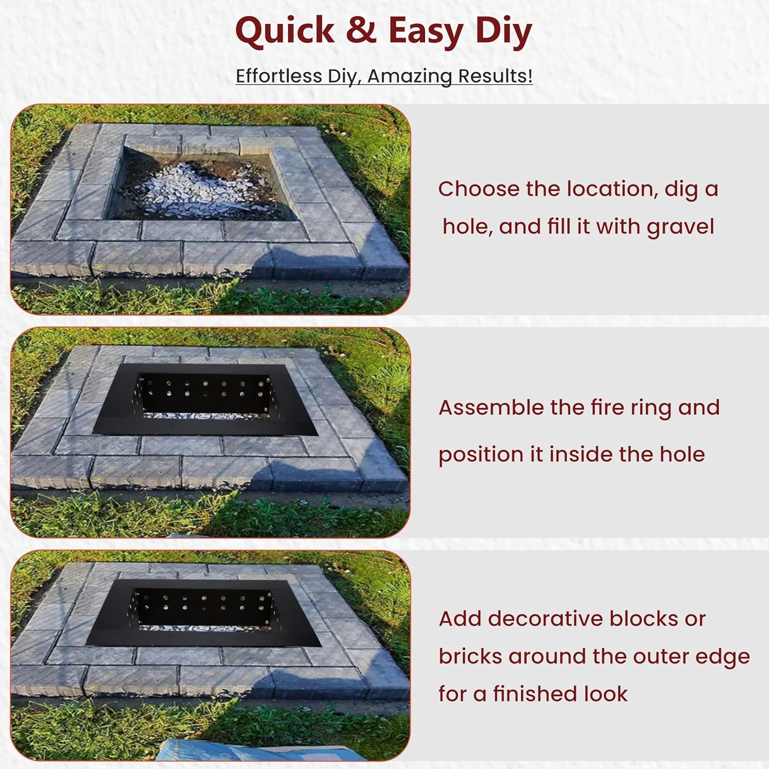 FEBTECH Smokeless Fire Pit Insert Square- 29