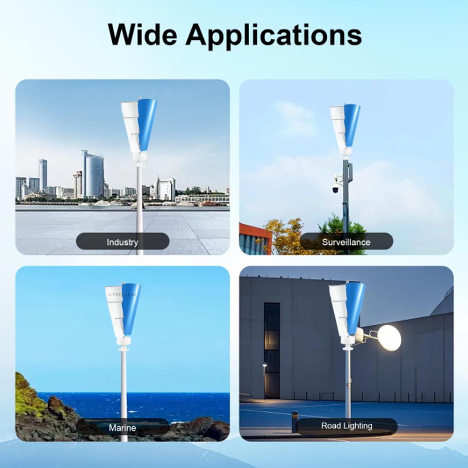 400W Wind Turbine Generator with 2 Blades,Spiral Vertical Turbine Generator W/Controller,12V 24V 48V Generators Suitable for Household Emergency Power Supply
