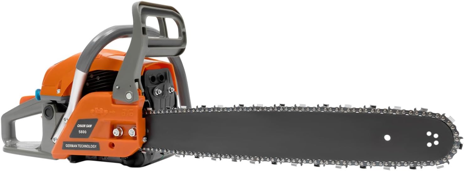 20 Inch Handheld Gasoline Powered Chainsaw,2-Stroke Engine Portable Cordless Gas Chain Saw, For Tree Pruning, Yard Cleanups and Firewood Cutting (Orange)