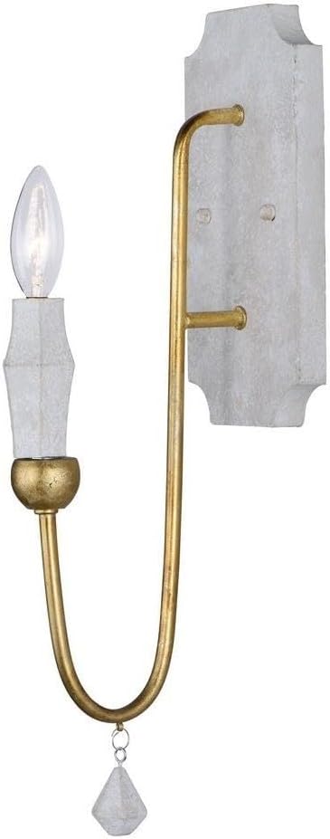 Maxim Claymore 1 Light Candle Style Wall Sconce with Claystone/Gold Leaf Finish