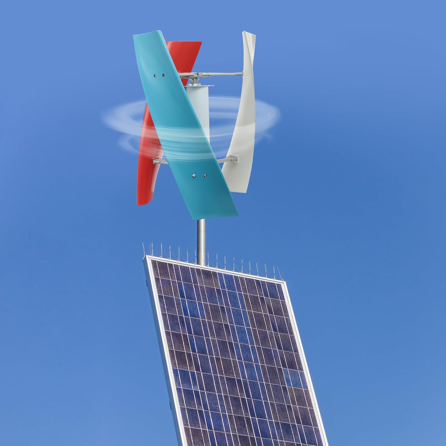 100W 24V Wind Turbine Generator, Wind Power Turbine Generator Kit with Controller, Auto Adjust Windward Direction Vertical, 3 Blades Vertical Axis Generatorsfor Terrace Motor Home Chalet(Tricolor)