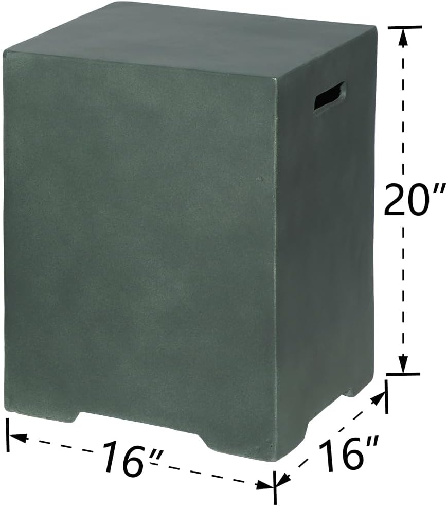 AQUILLA Propane Tank Cover Table, 16 inch Tank Storage Box for 20lbs Propane Tank, Outdoor Hideway Side Table for Propane Fire Pit, Gas Griddle (Bronze)