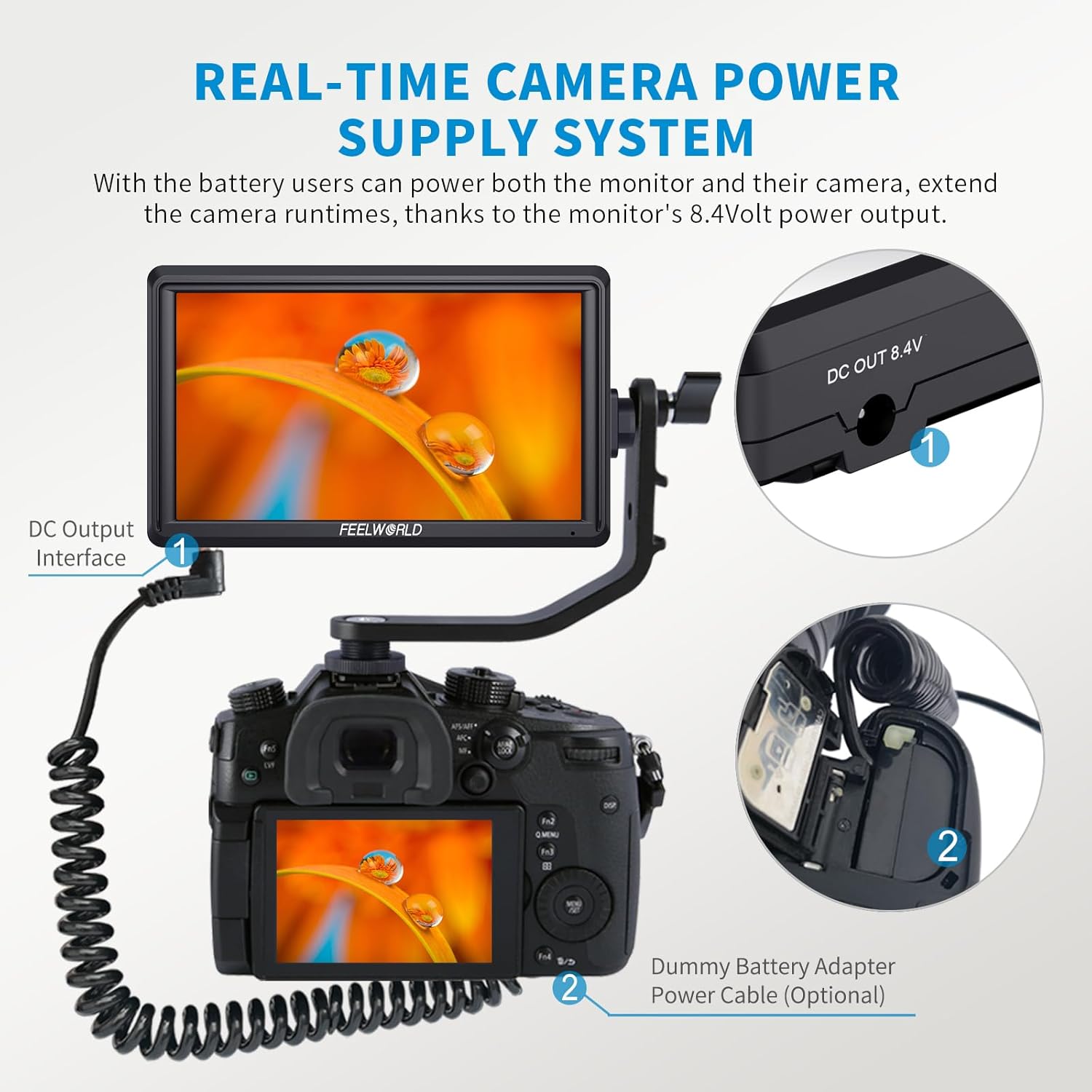 FEELWORLD S55 6 inch Camera DSLR Field Monitor Small Full HD 1920x1080 IPS LUT Video Peaking Focus Assist with 4K HDMI 8.4V DC Input Output Professional Video Accessories