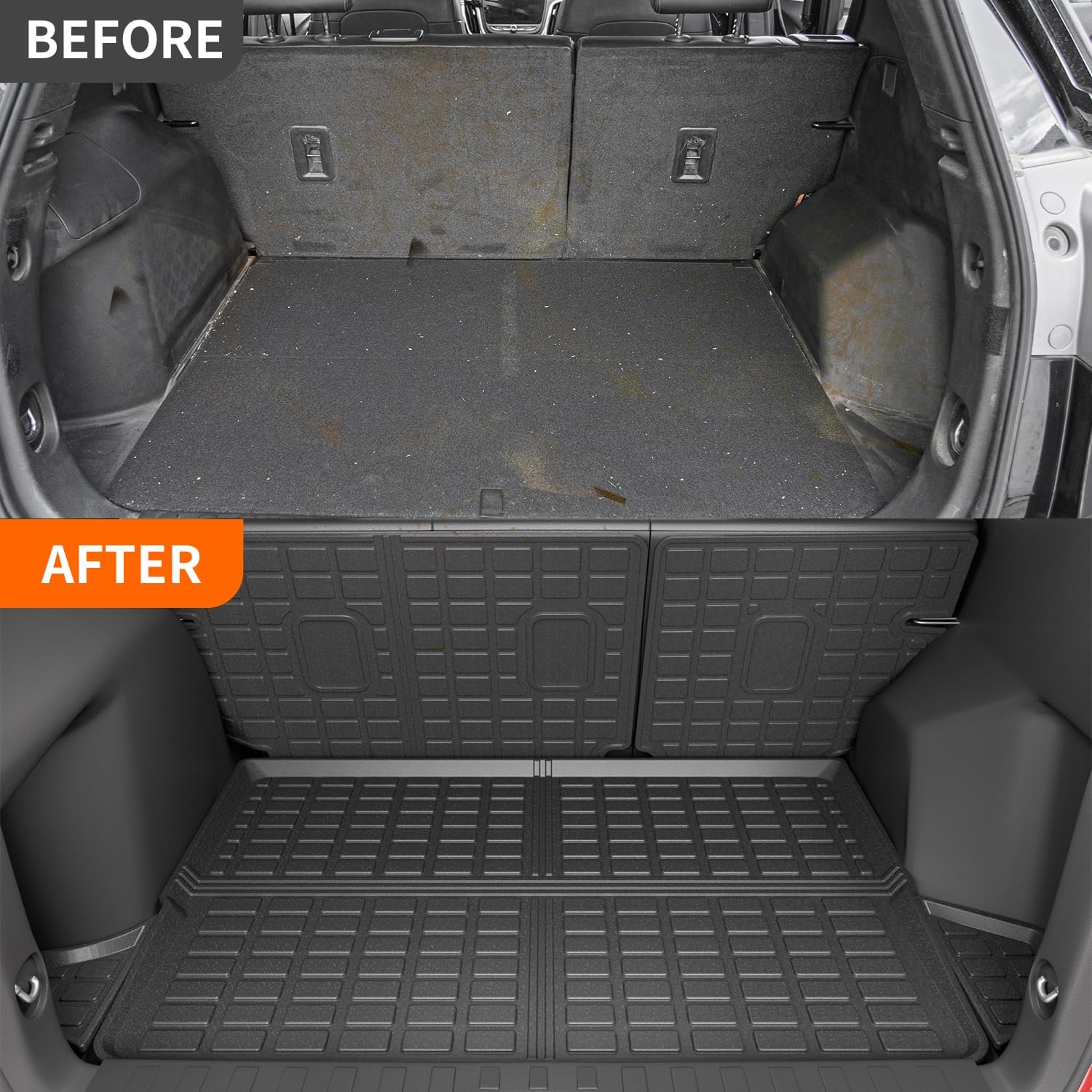 powoq Cargo Mat Compatible with 2018-2024 Chevrolet Equinox GMC Terrain Trunk Mat Backrest Trunk Liner TPE Cargo Liner Replacement for 2018-2024 Chevy Equinox GMC Terrain Accessories