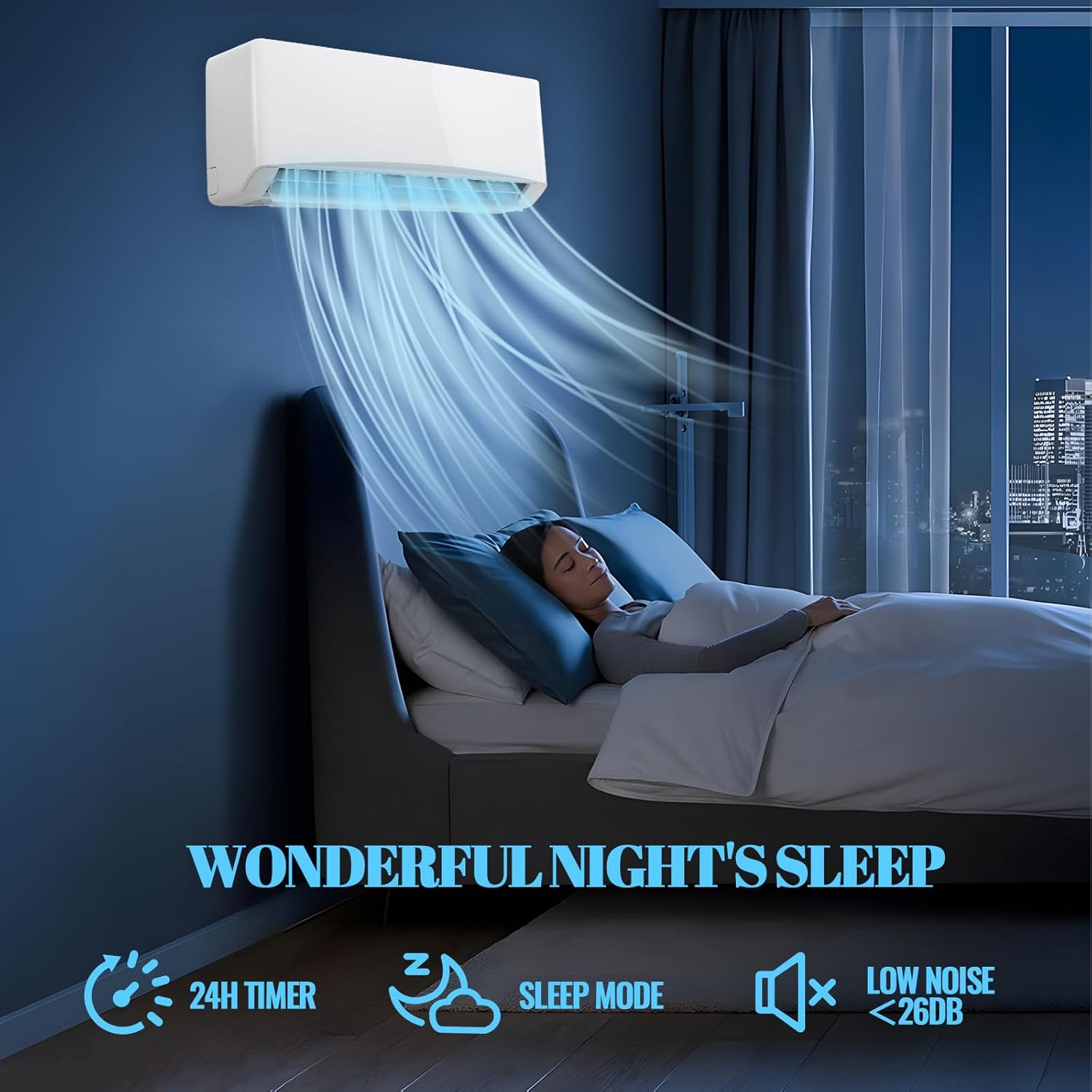 12000 BTU Mini Split Air Conditioner/Heater with Heat Pump 17 SEER2 115V Split AC Unit, Max Coverage Area Up to 750 Sq. Ft, Remote Control, Multiple Modes White