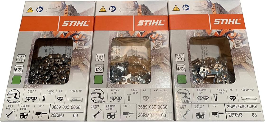 Stihl 26RM3-68 (3 Pack) Oilomatic Rapid Micro Chainsaw Chain 18