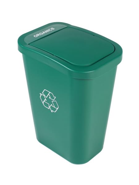 City Box 10 Gallon Organic Waste Bin Container with Lid for Residential, Offices, and Commercial Recycling - NYC Compliant - Green