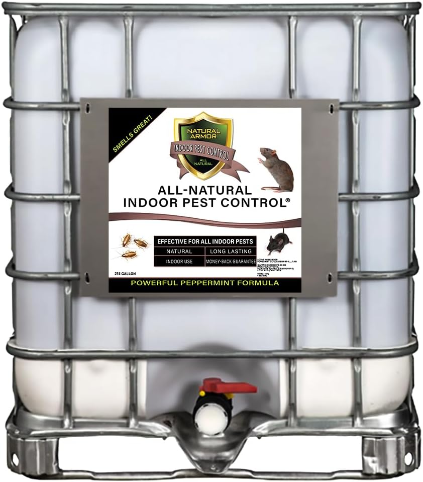 Peppermint Repellent for Indoor Pest Control - All Natural & Safe Spray for Outdoor Use. Natural Armor Indoor Pest Control. 275 Gallon Tote