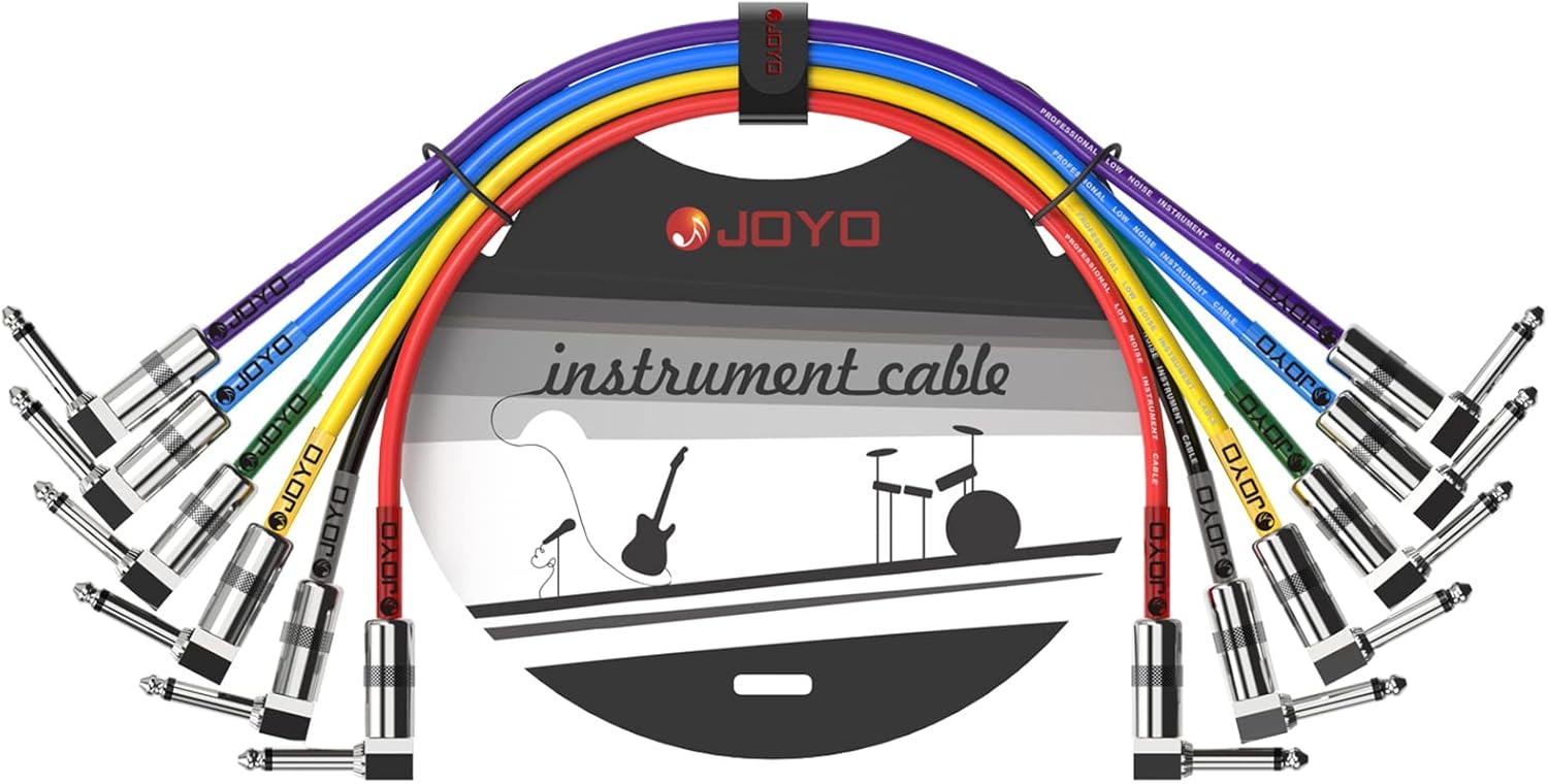 JOYO R-26 Bass Guitar Pedals Overdrive Amp Simulator Pedal and CM-05 6 Pack Professional Patch Cables