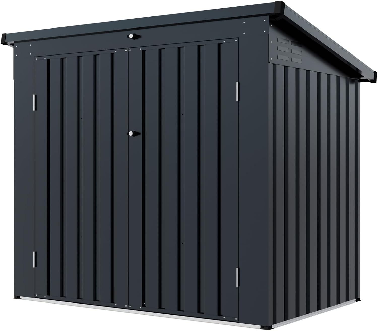 Outdoor Garbage Bin Storage Shed for 2 Trash Cans, 64.75