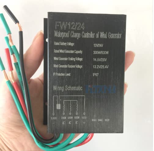 400W Wind Turbine Generator Household Type Wind Turbine 12V24V Auto Charging Controller Three Phase AC Permanent Magnet Generator - Onshore Wind(5 Blades_12V_400W)