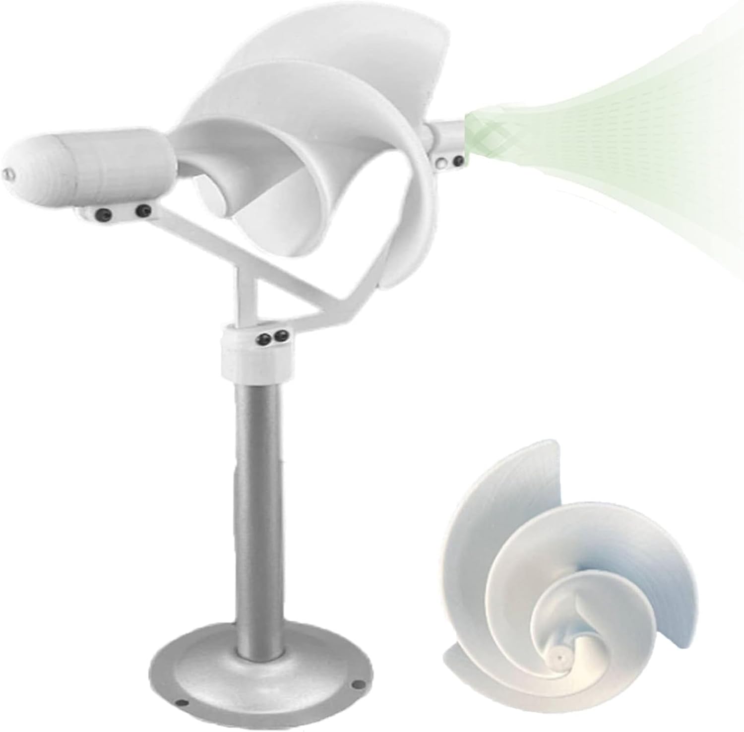 10W Micro Spiral Wind Turbine Generator Archimedes Rose Breeze Start Model For Home & Small Farm Silent Permanent Magnet Spiral Design(12v-2pcs)