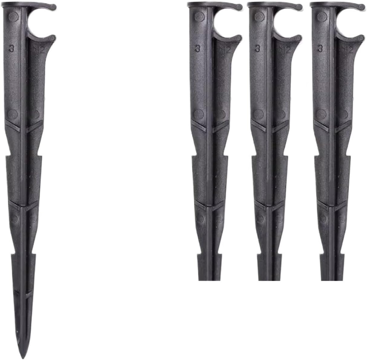 Revive Furniture 50pcs 1/8'' 1/4'' 3/8'' 16MM 20MM Hose Stakes Fixed Garden Watering Tubing Micro Drip Irrigation Fittings Hold-Down Supports(Black Fx50pcs)