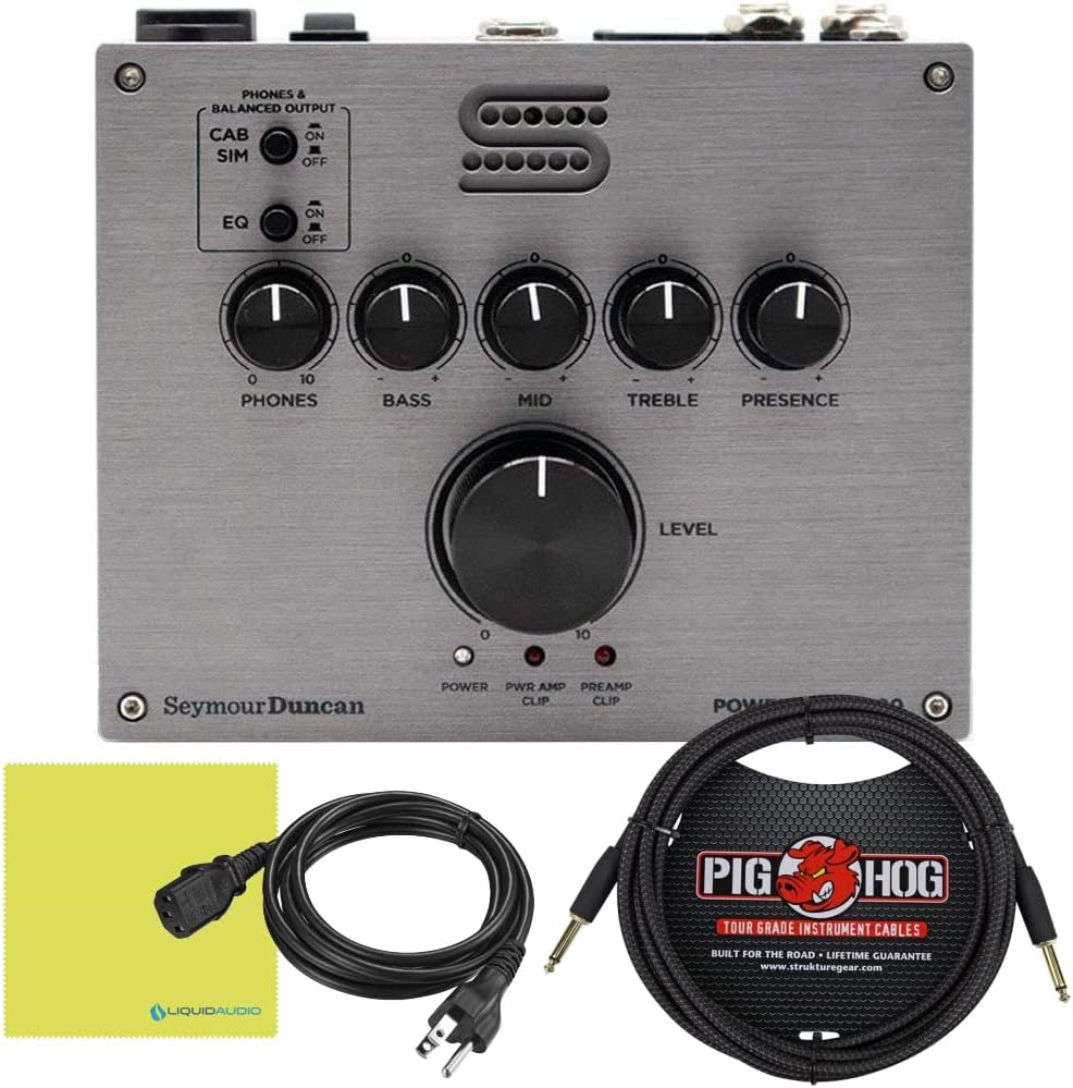 Seymour Duncan PowerStage 200-200-watt Solid State Guitar Amplifier Pedal Bundle w/ 10ft Woven Instrument Cable and Liquid Audio Polishing Cloth