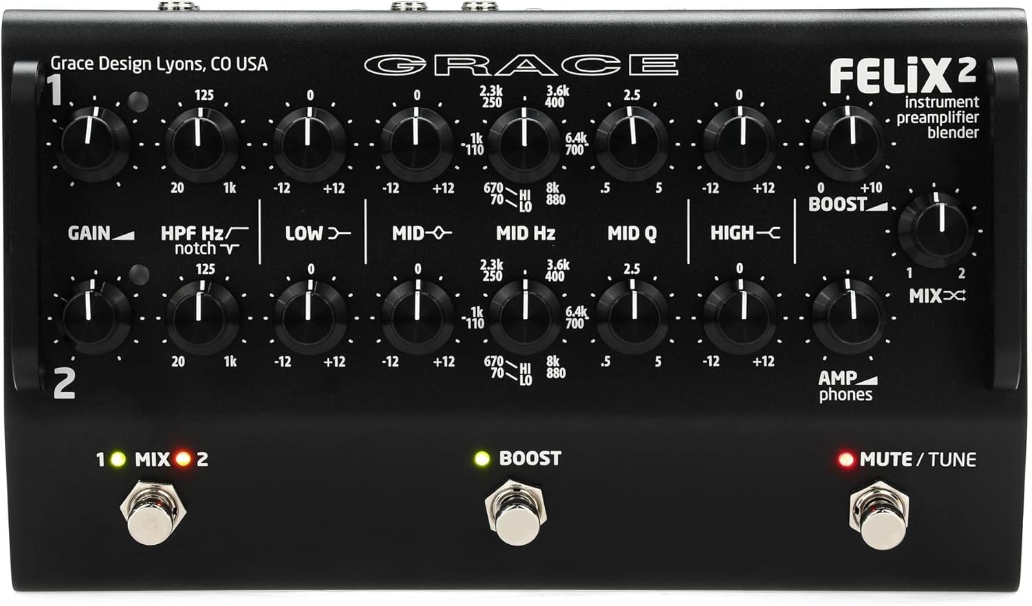 Grace Design Felix 2 Instrument Preamp/Blender - Black