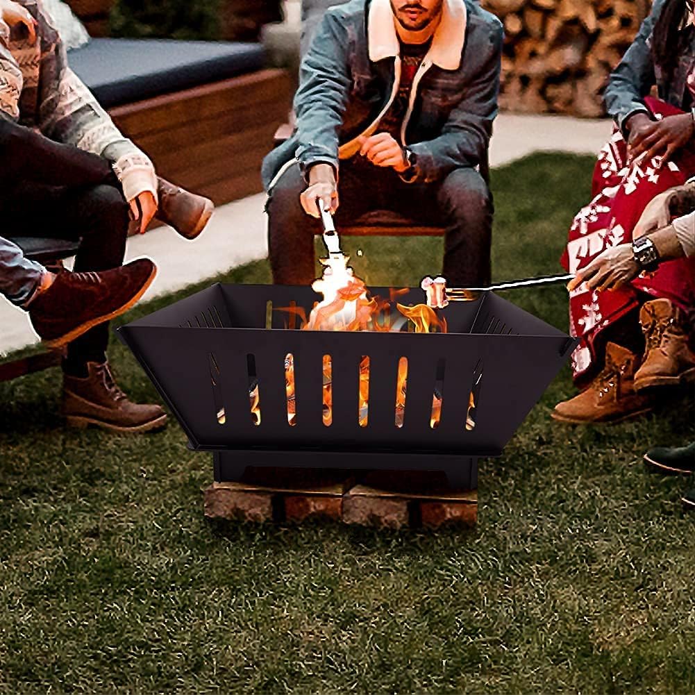 Fire Pit and Waxed Canvas Log Carrier Tote Bag