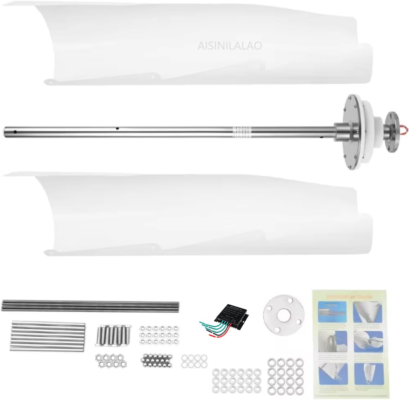 400W 12V Wind Turbine with Controller, Vertical Wind Power Turbine Generator, Portable Windmill Generator for Outdoor Lighting Power