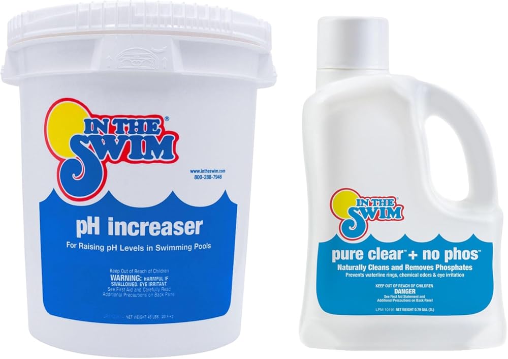 In The Swim Pool Chemistry Essentials Bundle - 45Lb pH Increaser + Pure Clear No Phos 3L