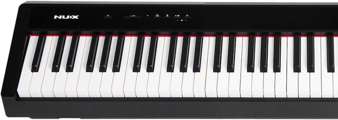 NUX NPK-10 Portable Digital Piano Keyboard With Bluetooth and Damper Pedal, 12 Sounds, MIDI | Graded Hammer Action Weighted 88 Keys | True Fidelity Foldable Noise Cancelling Headphones Bundle