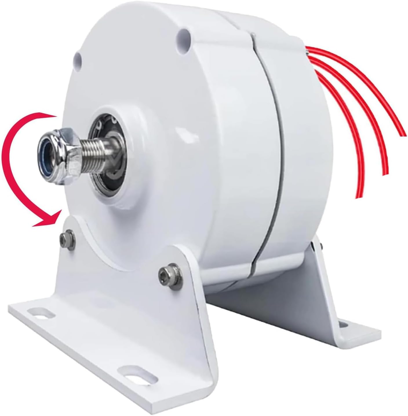 5000W-8000W 12V 24V 48V 220V 3 Phase Gearless Permanent Magnet AC Alternators with Base Suitable for Hydro Wind Turbines(White)