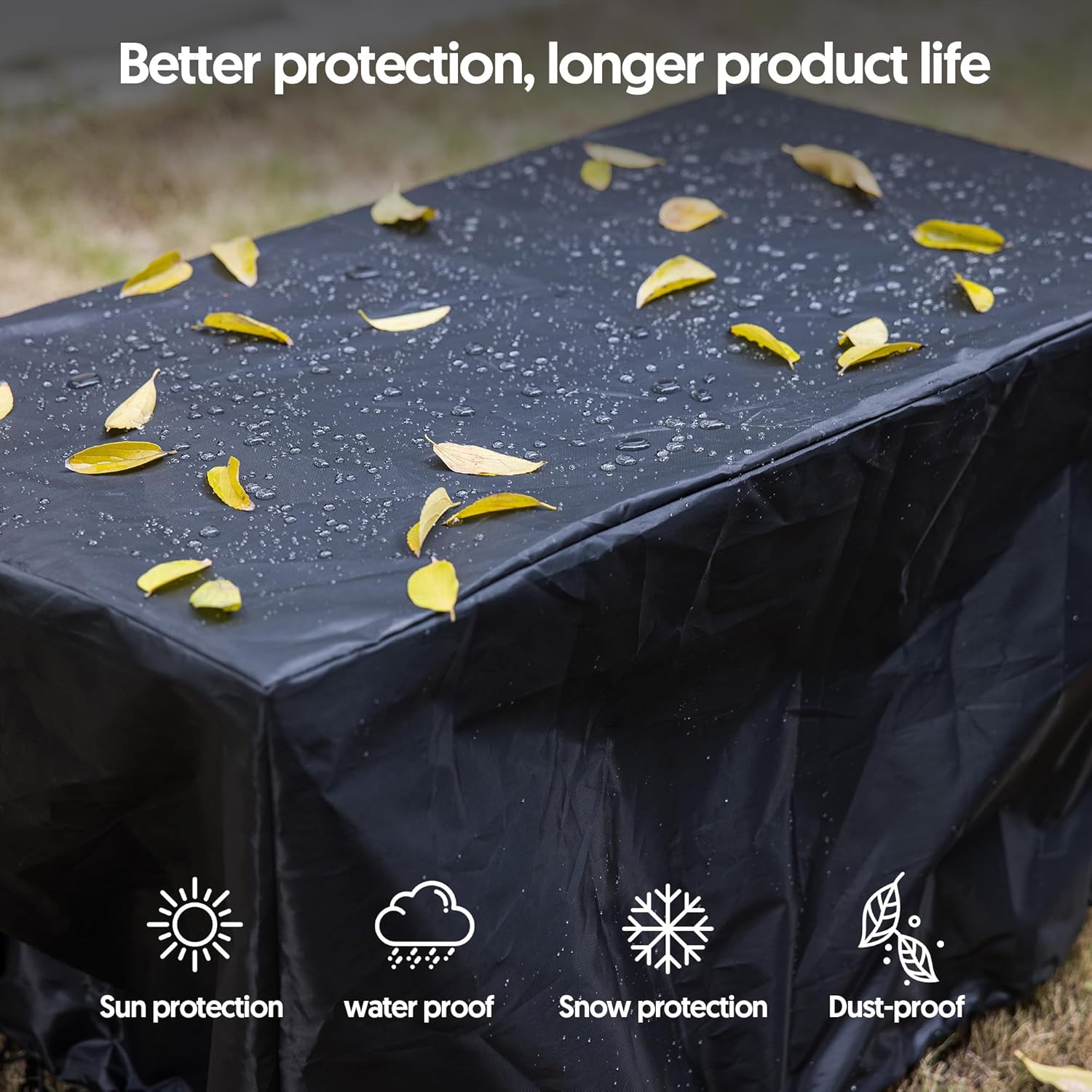 42 Inch Propane Fire Pit Table with Cover, 50,000 BTU Hand-Woven Rattan Outdoor Fire Pit with Lid & Blue Glass Bead, Outdoor Fireplace for Patio Deck Garden, Gray