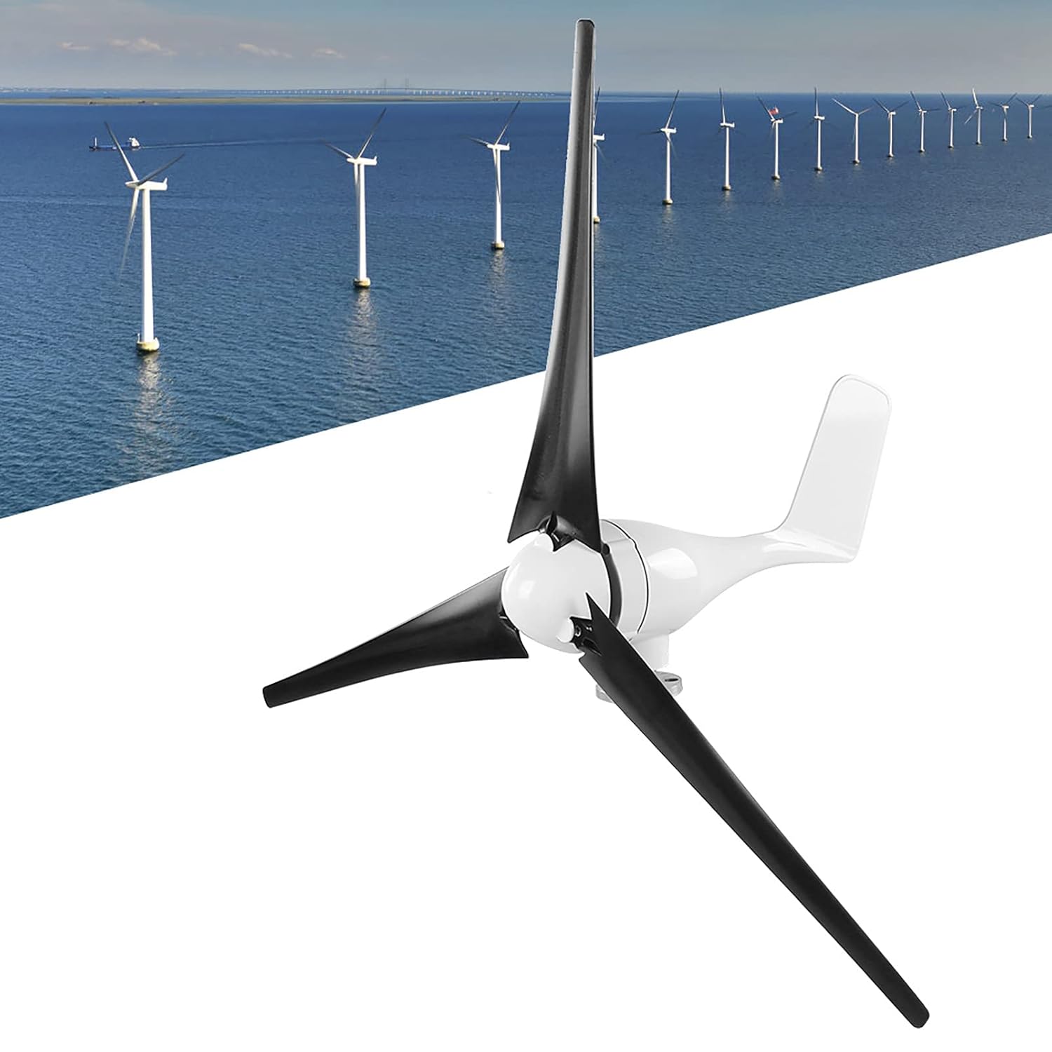 Aerogenerator, 300W Wind Turbines Generator, 3 Blade Aerogenerator, with Controller Accessory, 12m s Rated Wind Speed, Used in Boats, Mobile, Tools (12V)