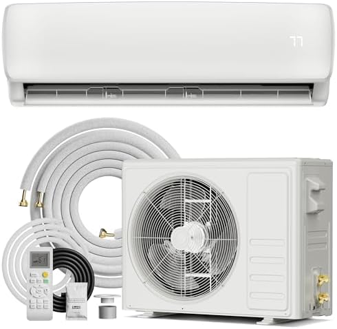 12000 BTU Mini Split AC/Heating System,19 SEER2 110/120V Energy Efficient Ductless Inverter System,Cools Up to 750 Sq.Ft with Pre-Charged Condenser,Heat Pump & Installation Kits