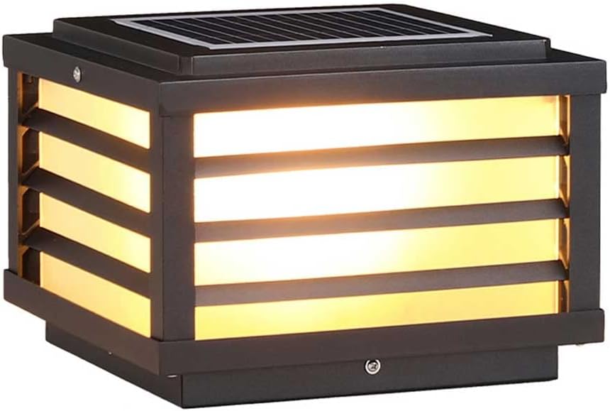 Outdoor Post Lights Fixture Solar LED Garden Post Cap Lights Headlights Exterior Post Light Fixture Fence Pillar Lamp Aluminum Vintage Post Lamp Lighting Fixture with Pier Mount