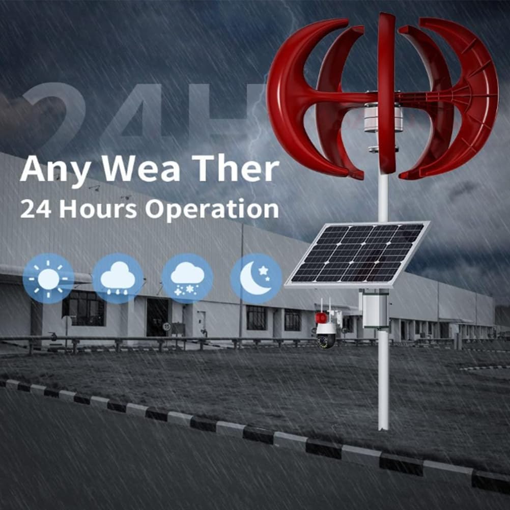 220V,BAOJUHUIKANG Wind Turbine 8000W Vertical Axis Wind Turbine Generator 12V / 24V / 48V Lantern Type 5-Blade Wind Power Generator Kit with Controller for Roofs, Streets 48V