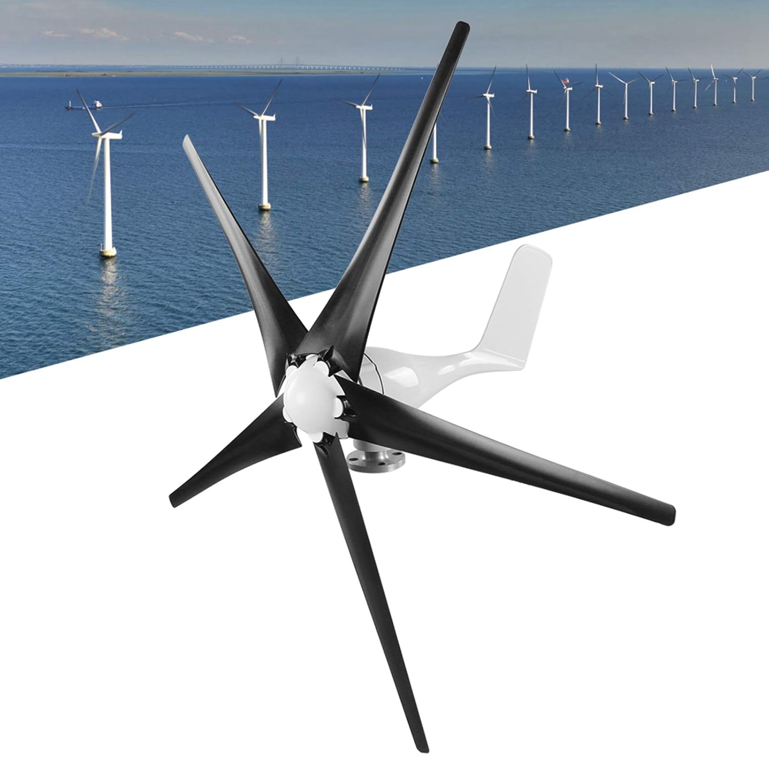 5 Blades Wind Generator, Professional Wind Turbines Kit, 800W 5 Blade Wind Generator, 2.0 M/s Low, Solar and Wind Power Parts and Accessories (24V)